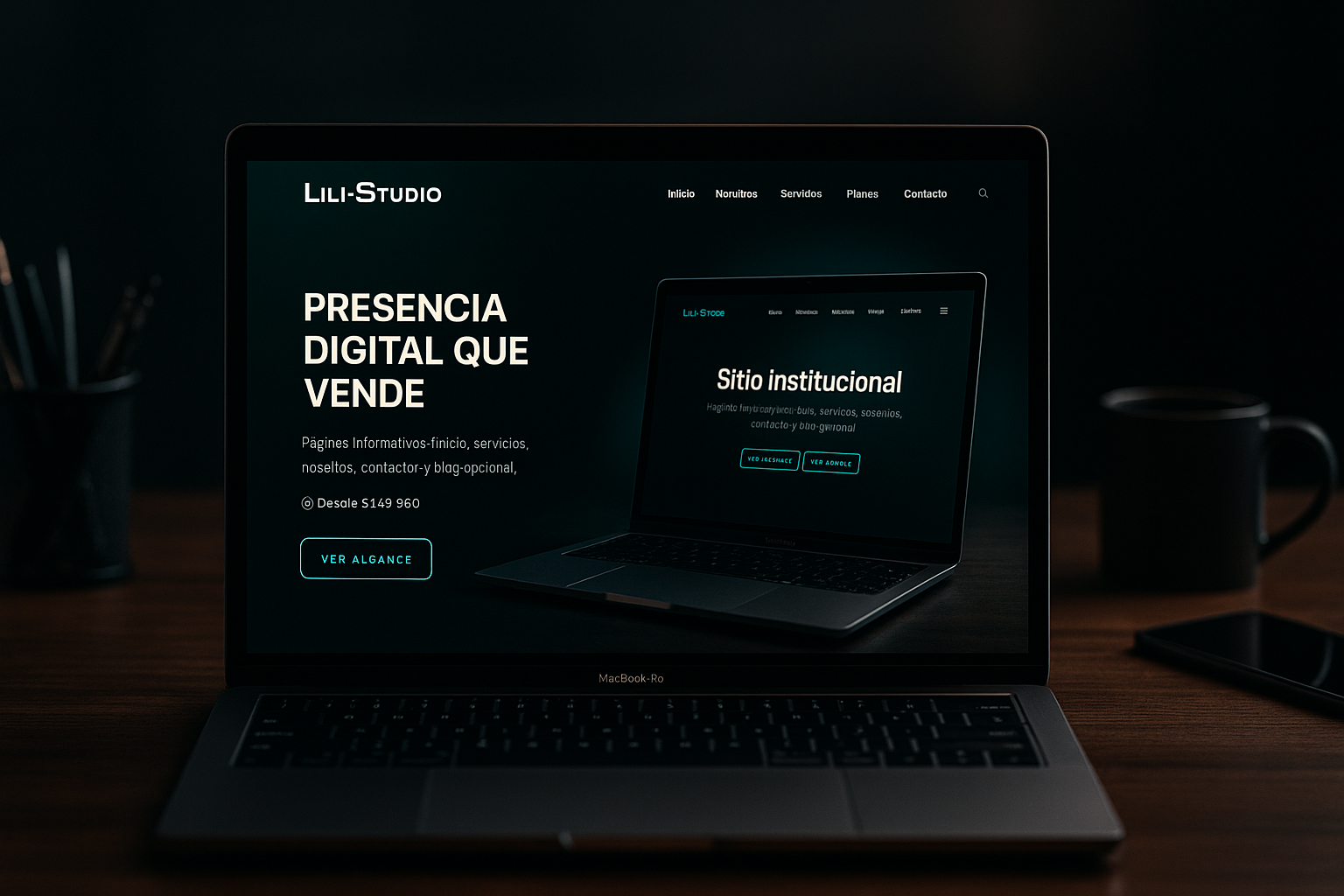 Mockup de un sitio institucional